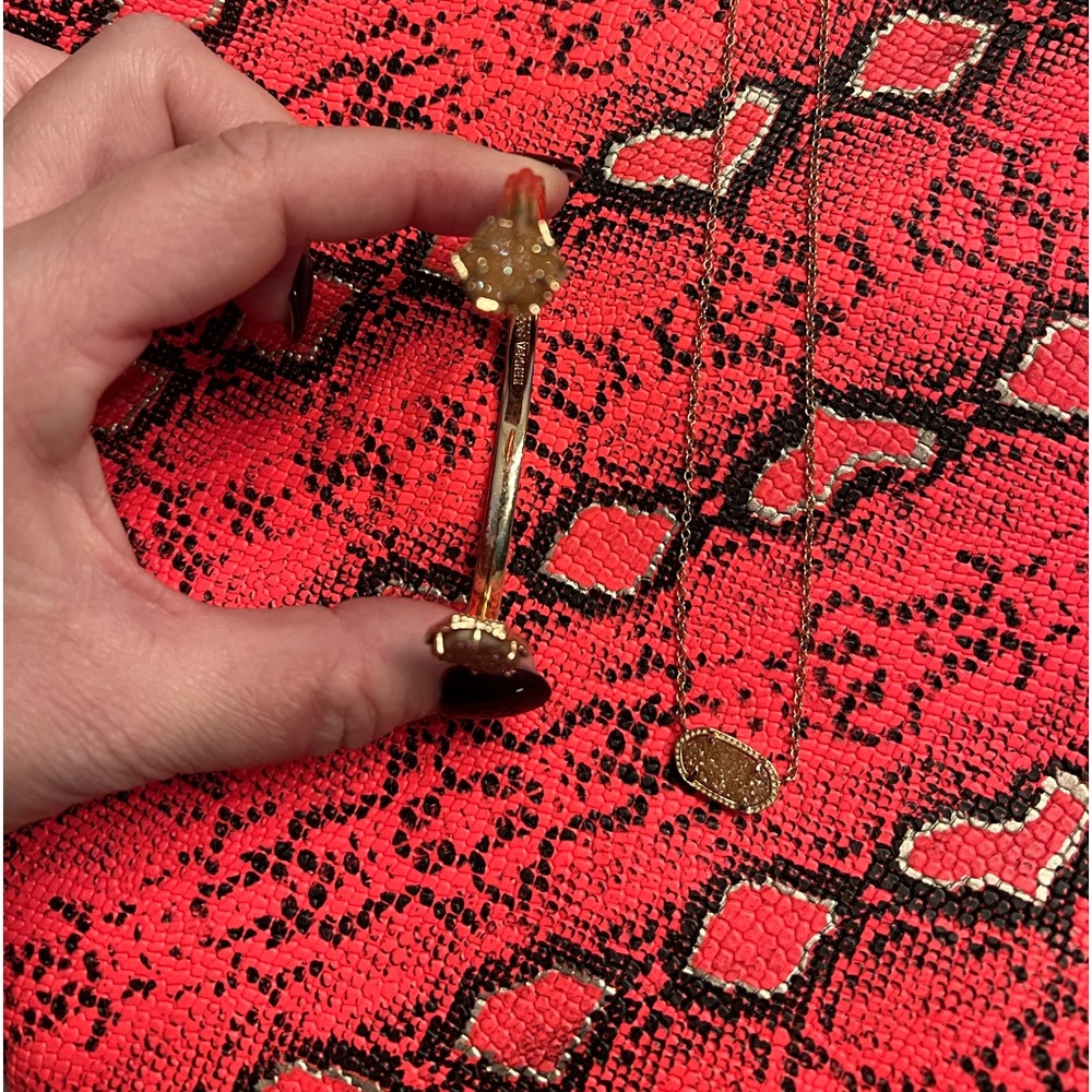 Kendra Scott drusy necklace & bracelet.